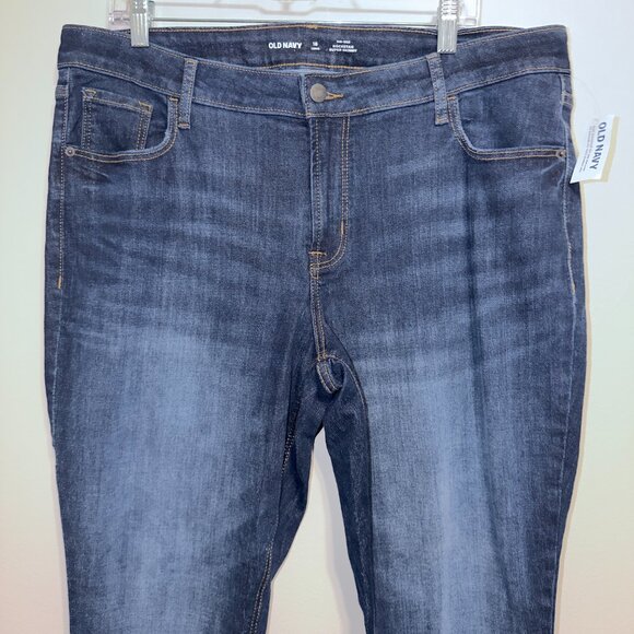 Old Navy NWT Mid-Rise Rockstar Super Skinny Jeans Size 18 Long 18L Dark Wash - Picture 4 of 7